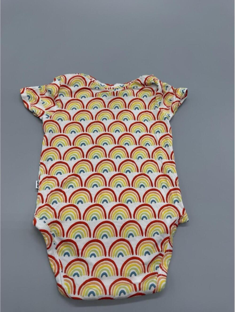 Play by Little Sleepies Rainbow Print 6-12 Months Short Sleeve Bamboo bodysuit - Picture 2 of 5